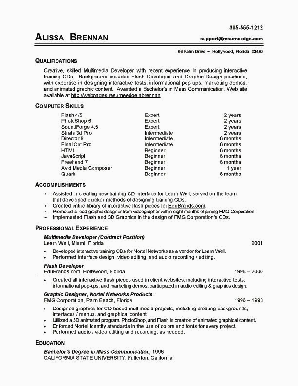 List Of Computer Skills Resume Sample 7 Resume Basic Puter Skills Examples