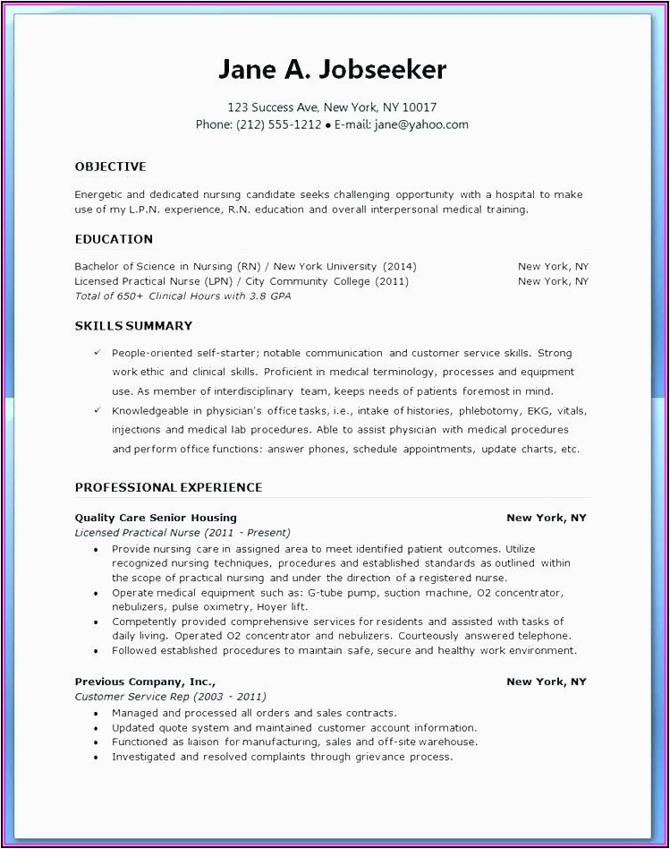 Lvn Resume Sample for A New Grad New Grad Lvn Resume Template Resume Resume Examples