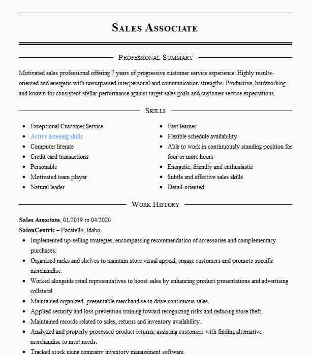 Macy S Sales associate Resume Sample Counter Manager Clinique & Estee Lauder Resume Example