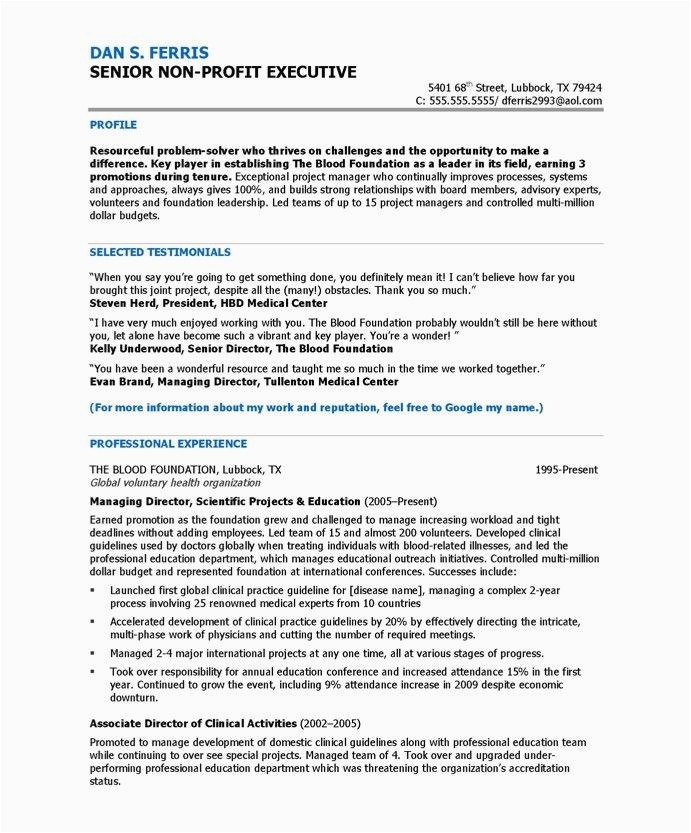 Non Profit Program Director Resume Sample 18 Best Non Profit Resume Samples Images On Pinterest