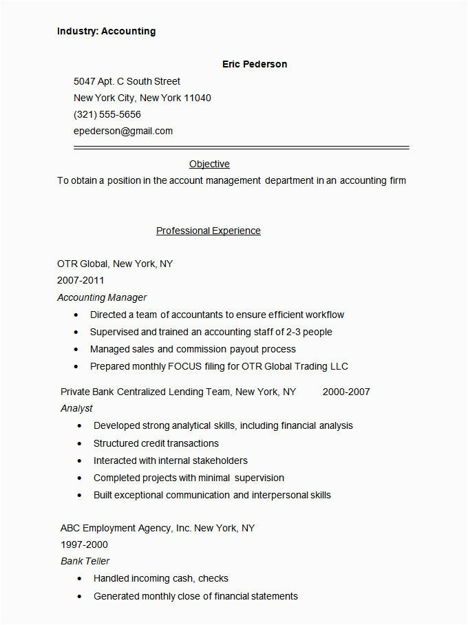 Ojt Resume Sample for Accounting Student 23 Accounting Resume Templates Pdf Doc
