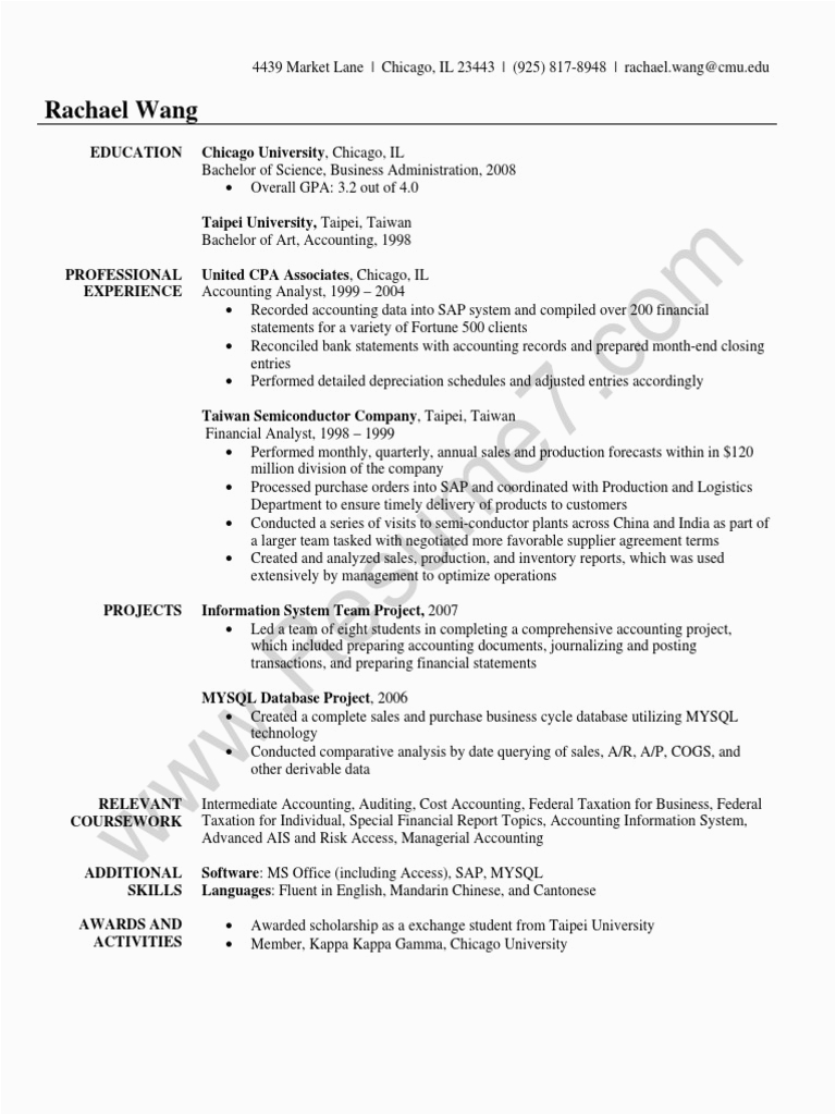 Ojt Resume Sample for Accounting Student Accountant Student Resume Sample Accounting