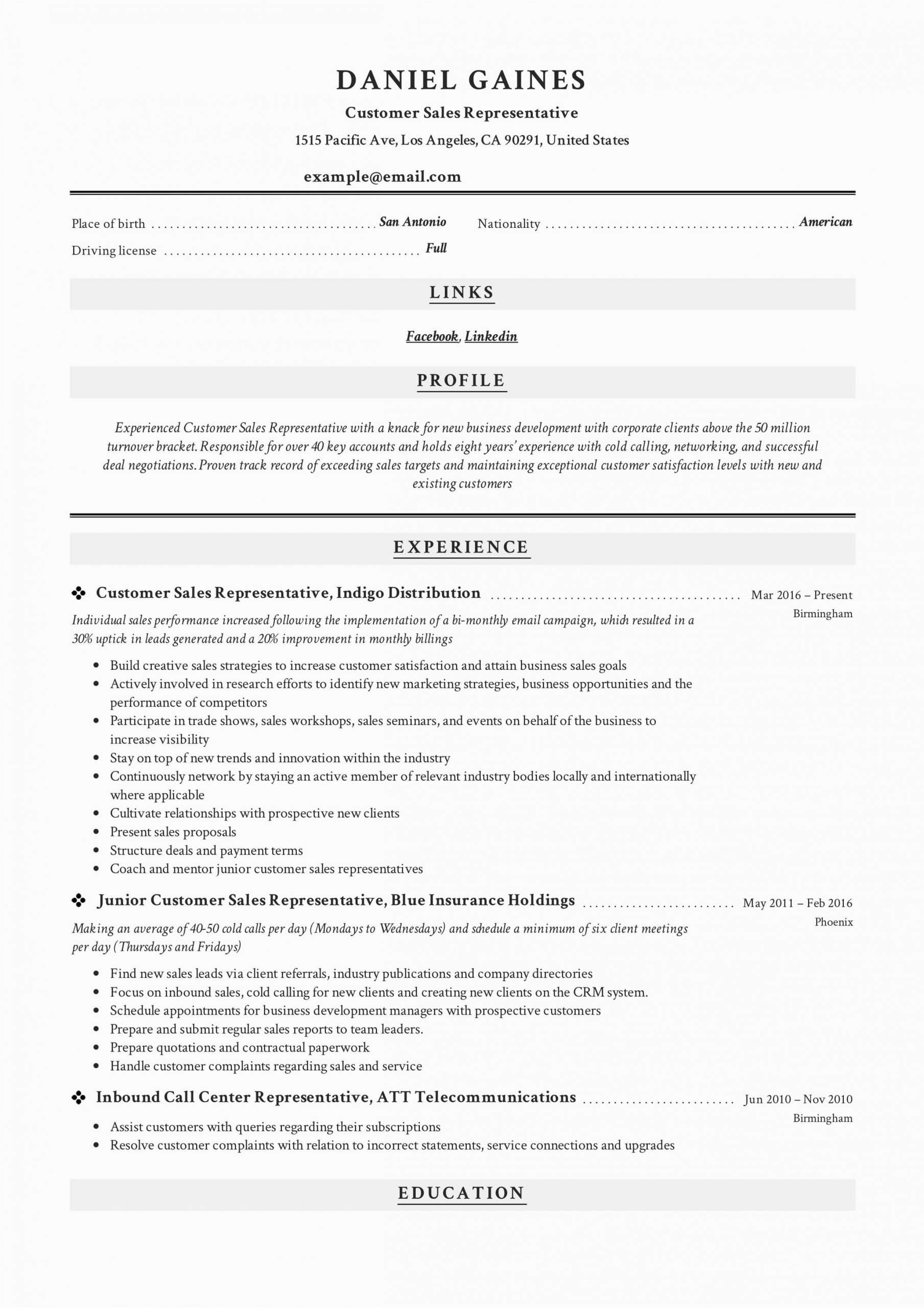 Resume Samples for Telemarketing Sales Representative Sales Resume Examples Resume Customer Sales Representative