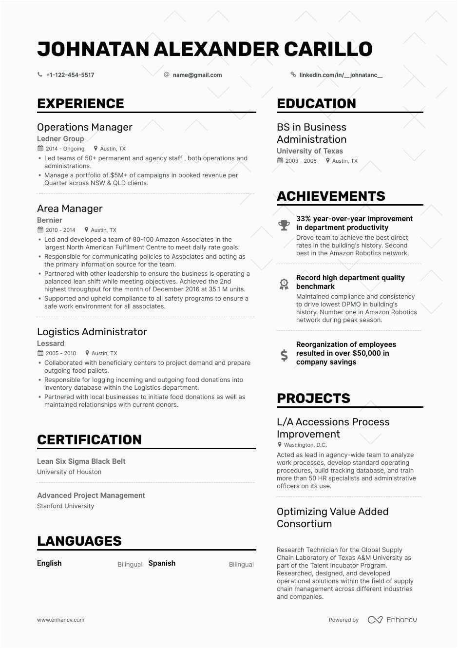 Resume Summary Sample for Operations Manager Operations Manager Resume 8 Step Ultimate Guide for 2020