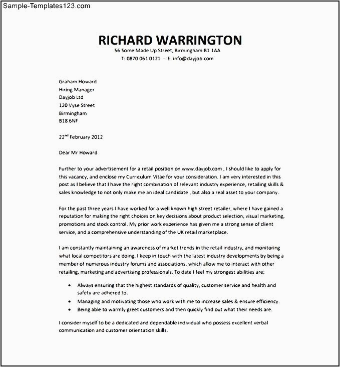 Resume with Cover Letter Sample Pdf Sample Retail Resume Cover Letter Pdf Template Free
