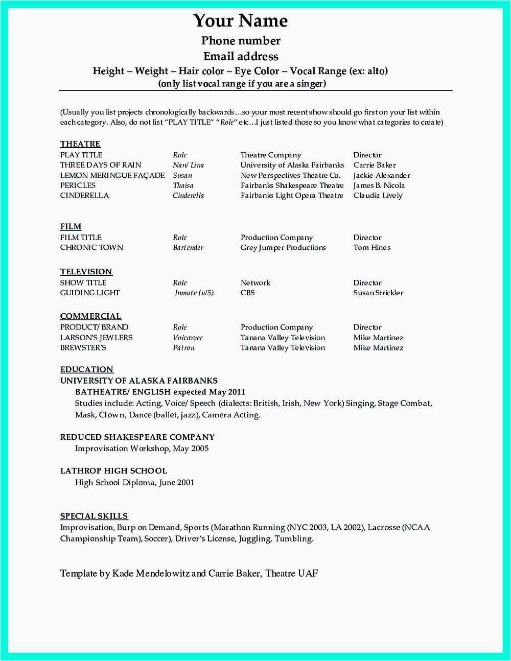 Sample Dance Resume for College Audition 12 Dance Resume Examples for Auditions Radaircars