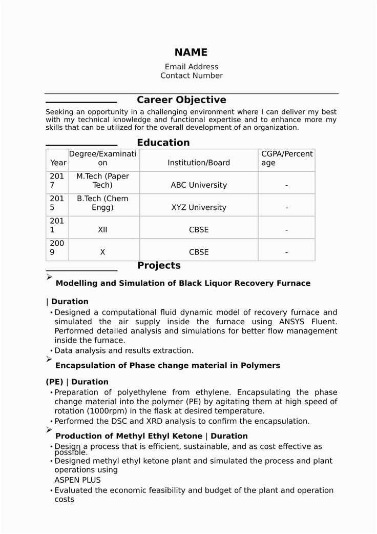 Sample Fresher Resume for It Jobs 32 Resume Templates for Freshers Download Free Word