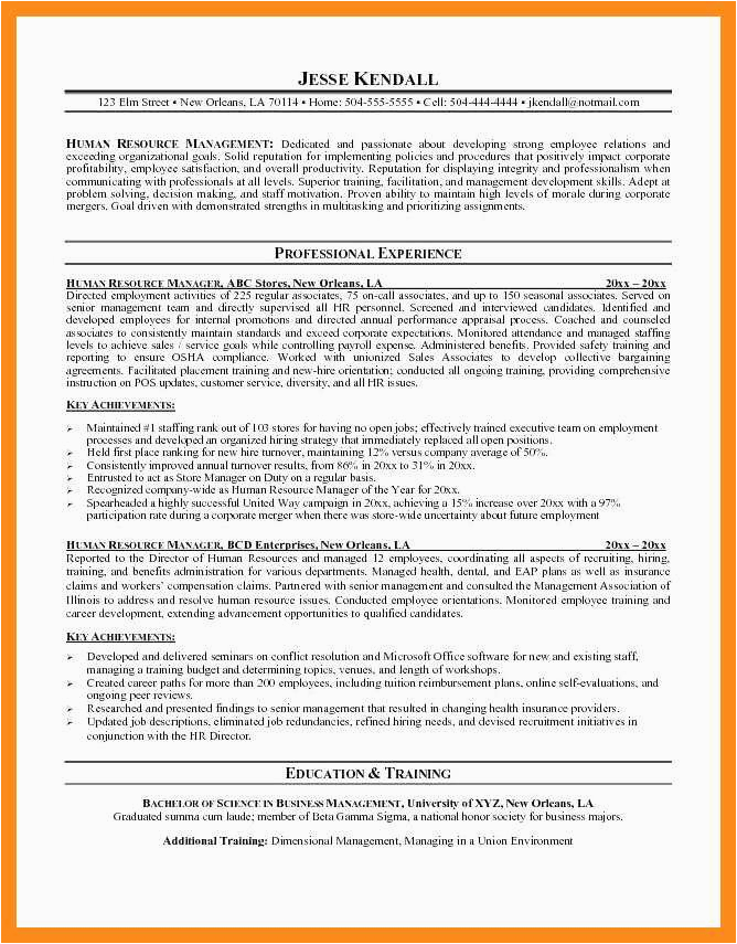 Sample Functional Resume for Human Resource Manager 12 13 Human Resource Management Resumes