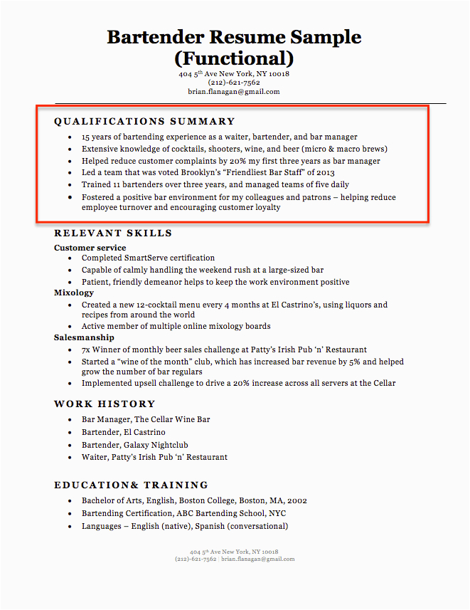Sample Professional Resume Summary Of Qualifications How to Write A Summary Of Qualifications