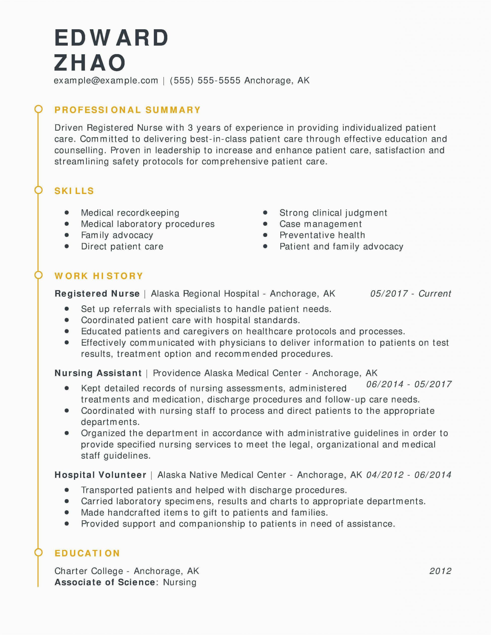 Sample Professional Summary for Nursing Resume Customize Your Registered Nurse Resume with Myperfectresume
