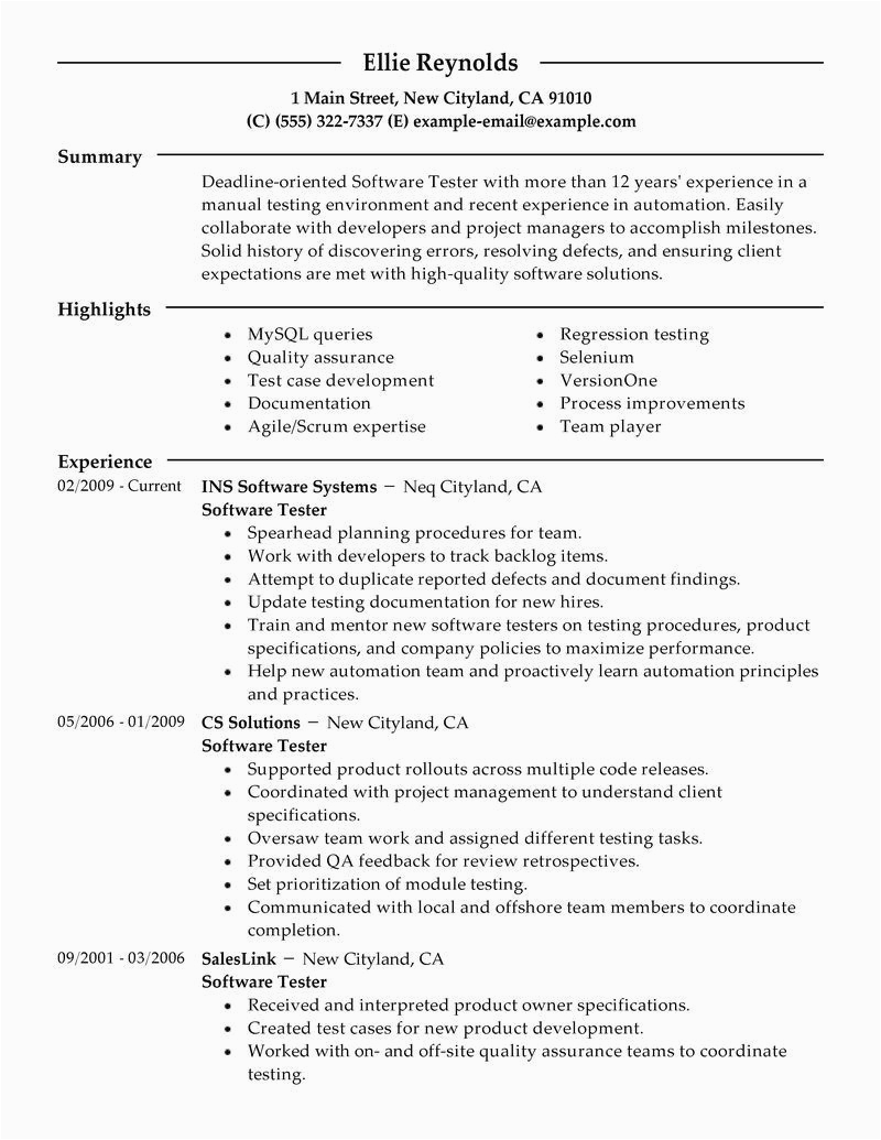 Sample Resume for 3 Years Experience In Selenium Testing 10 software Testing Resume Samples for 3 Years Experience