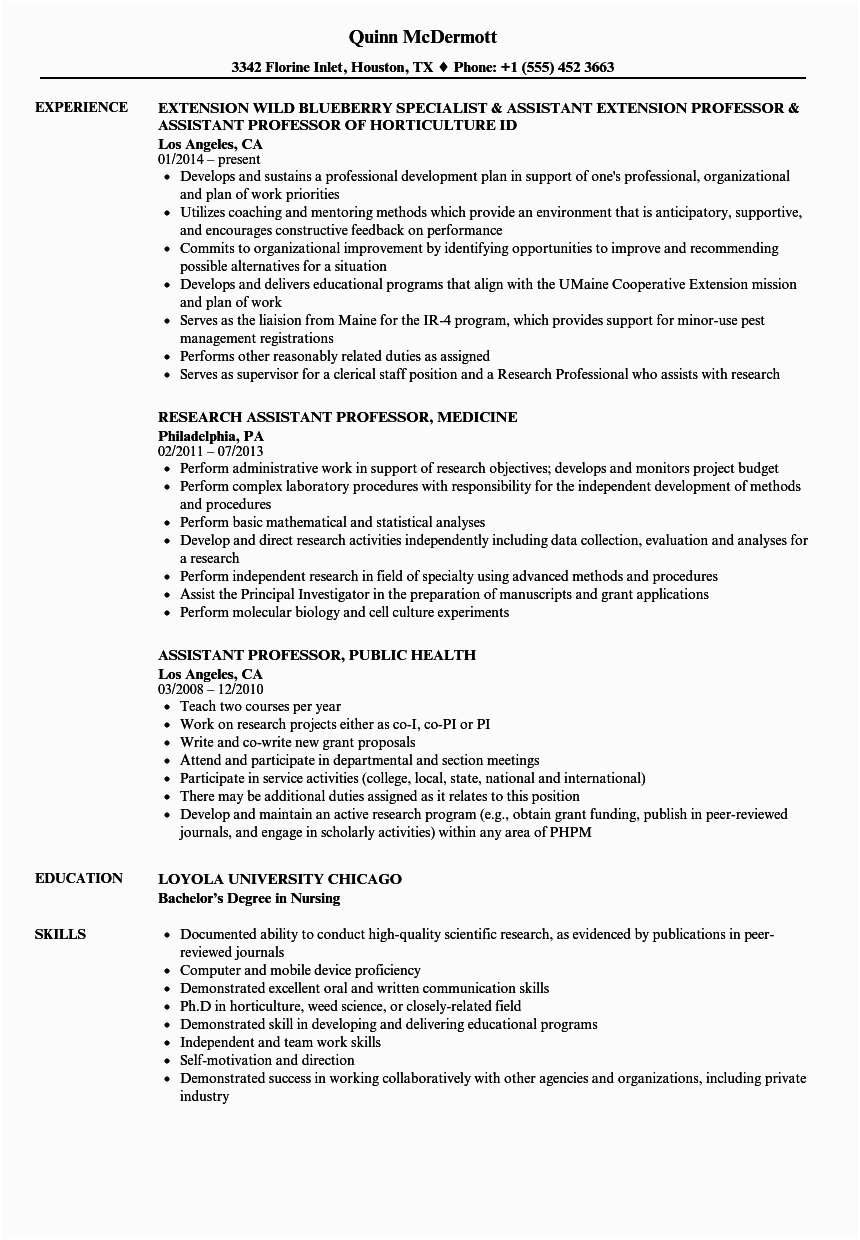 Sample Resume for assistant Professor In Computer Science Doc assistant Professor Of English Cv March 2021