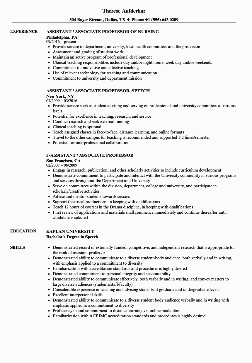 Sample Resume for assistant Professor In Computer Science In India 14 Professor Resume Examples