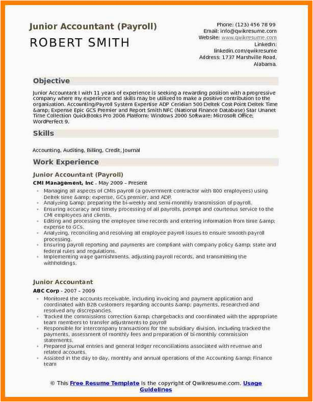 Sample Resume for Cost Accountant In India assistant Accountant Resume format In Indian Senior Sample