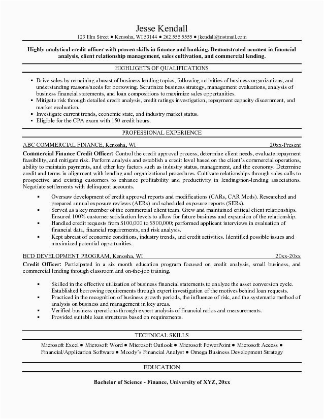 Sample Resume for Credit Manager In India Credit Manager Resume