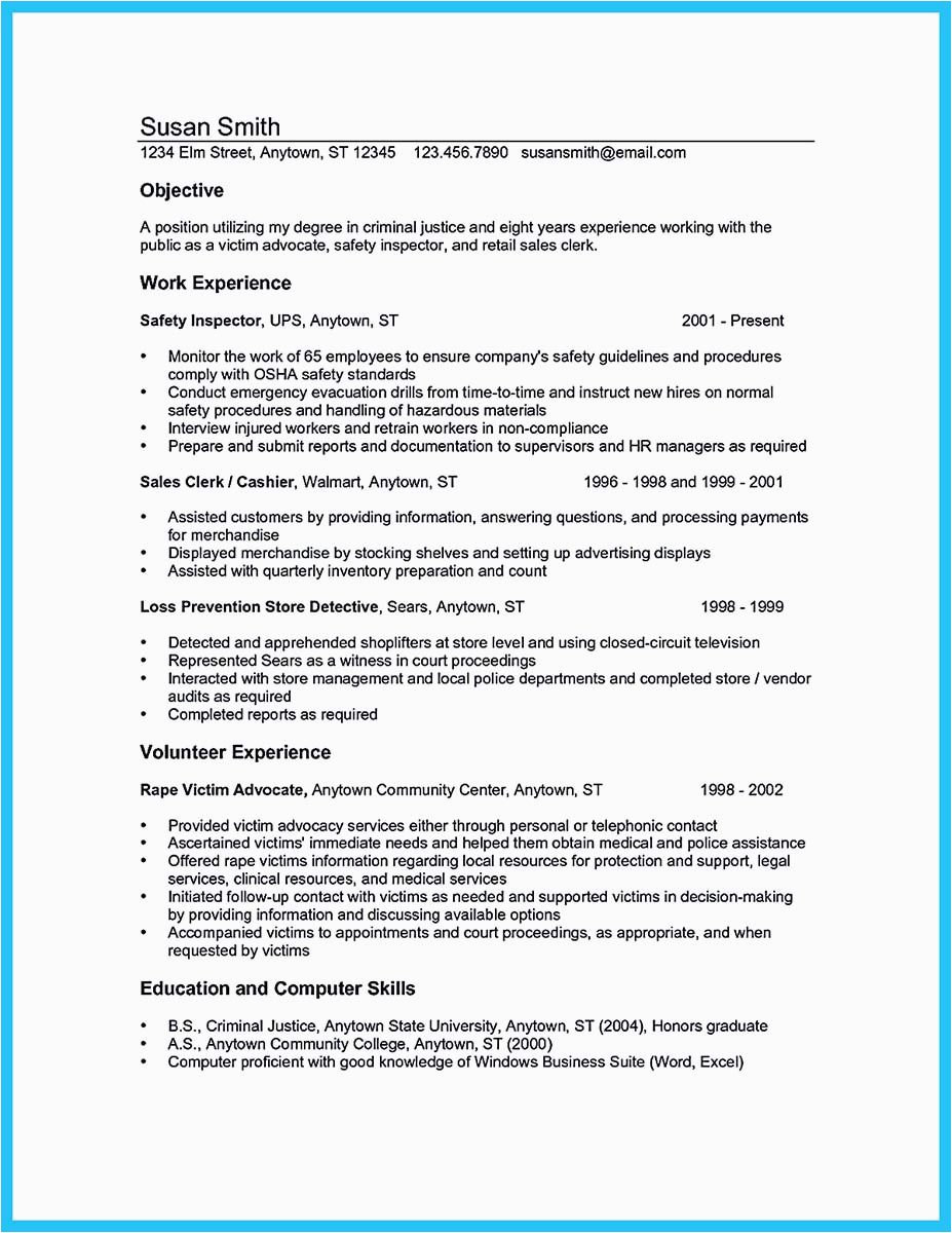 Sample Resume for Criminal Justice Student Best Criminal Justice Resume Collection From Professionals