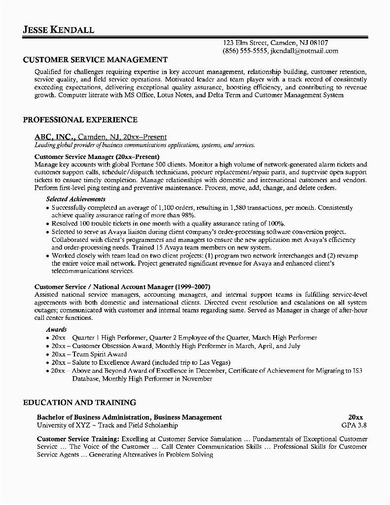 Sample Resume for Customer Care Executive In Bpo Sample Resume Customer Care Executive Free Samples