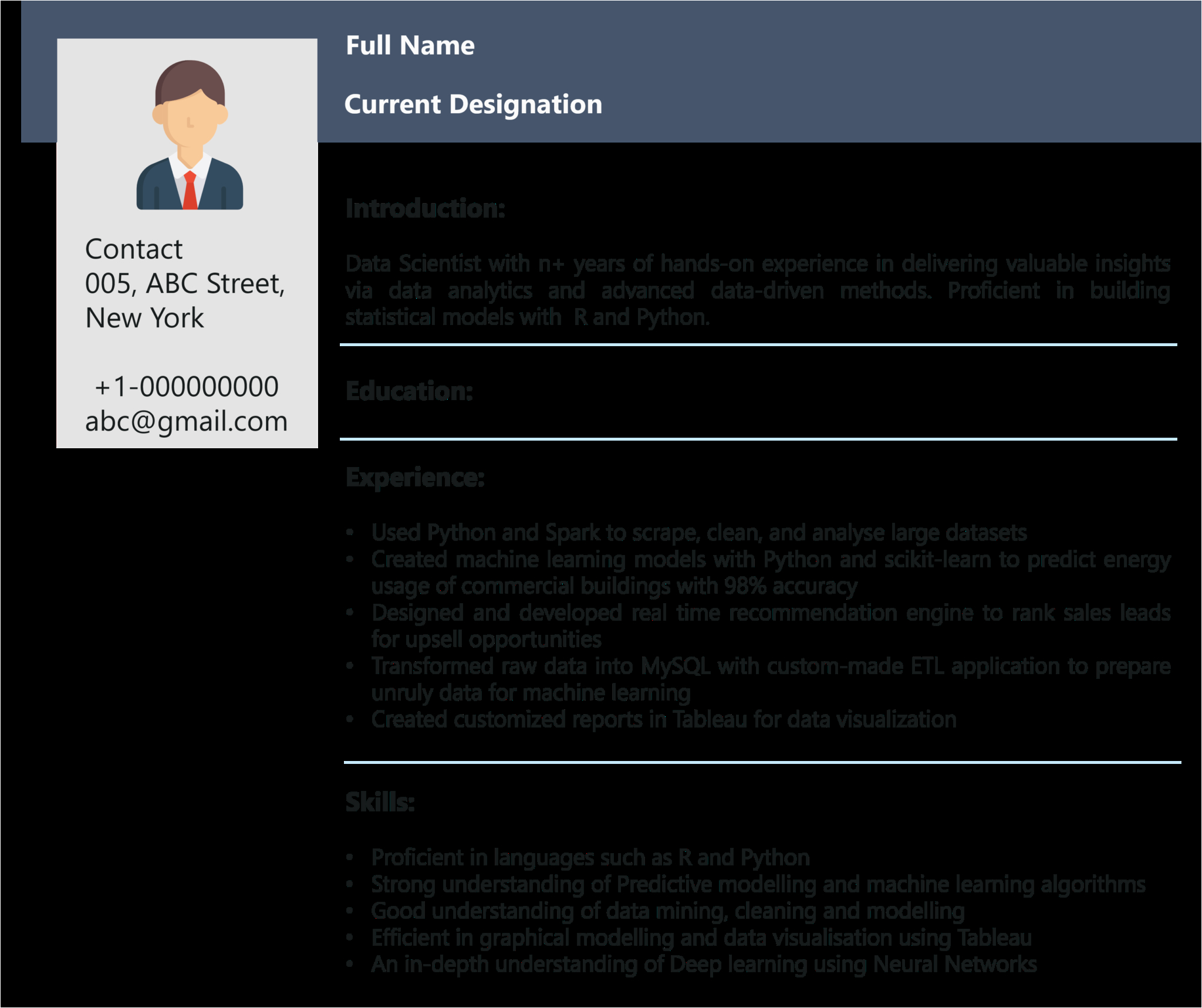 Sample Resume for Data Scientist Fresher Check Data Scientist Resume Sample Gif Rnx Business