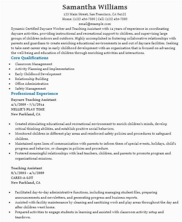 Sample Resume for Daycare assistant Teacher Free 42 Teacher Resume Templates In Pdf