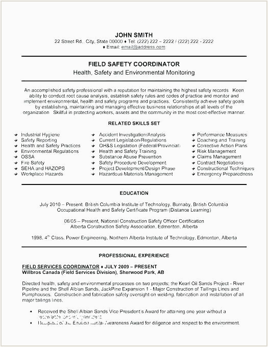 Sample Resume for Fire and Safety Officer Fresher Safety Ficer Fresher Cv format