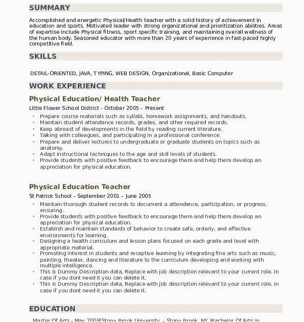 Sample Resume for Fresh Graduate without Work Experience Cv for Teaching Job with No Experience Sample Resume for