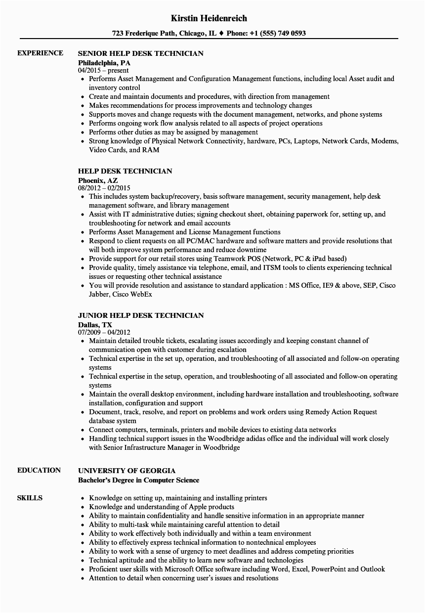 Sample Resume for It Help Desk Technician Help Desk Technician Resume Samples