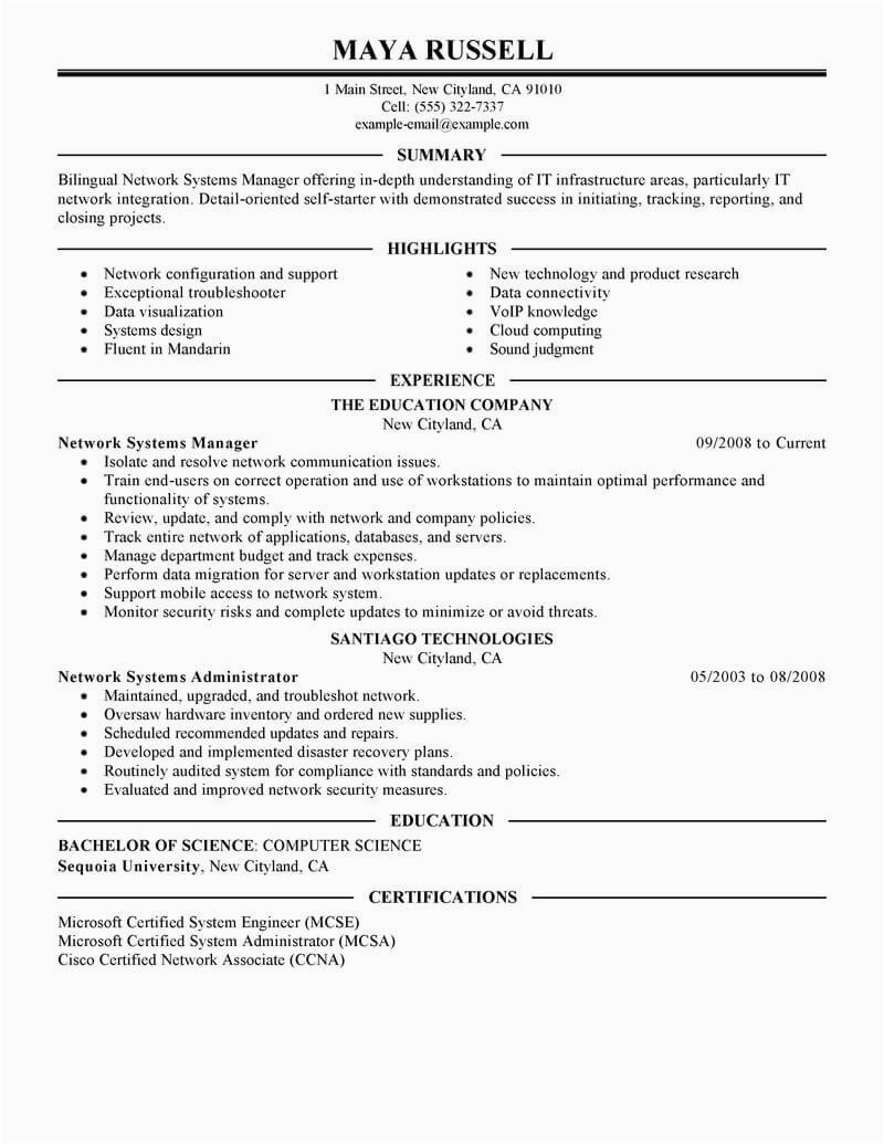 Sample Resume for It Manager Position 11 Amazing It Resume Examples
