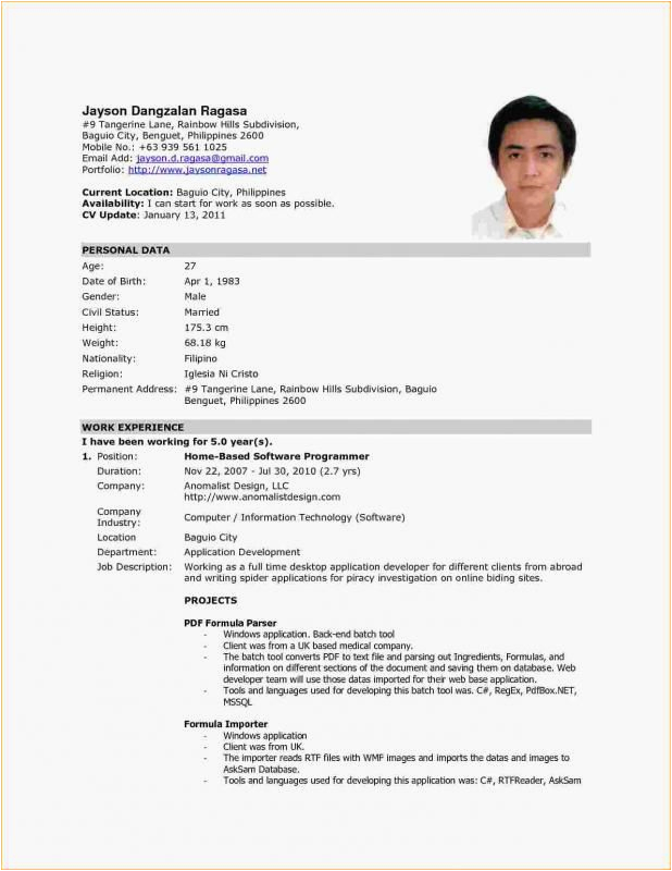Sample Resume for Job Application Abroad Resume Template College Student