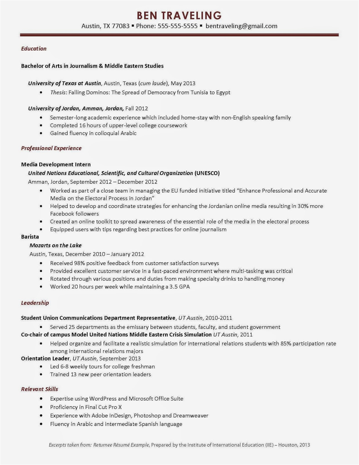Sample Resume for Job Application Abroad University Of Arkansas Fice Of Study Abroad How Study