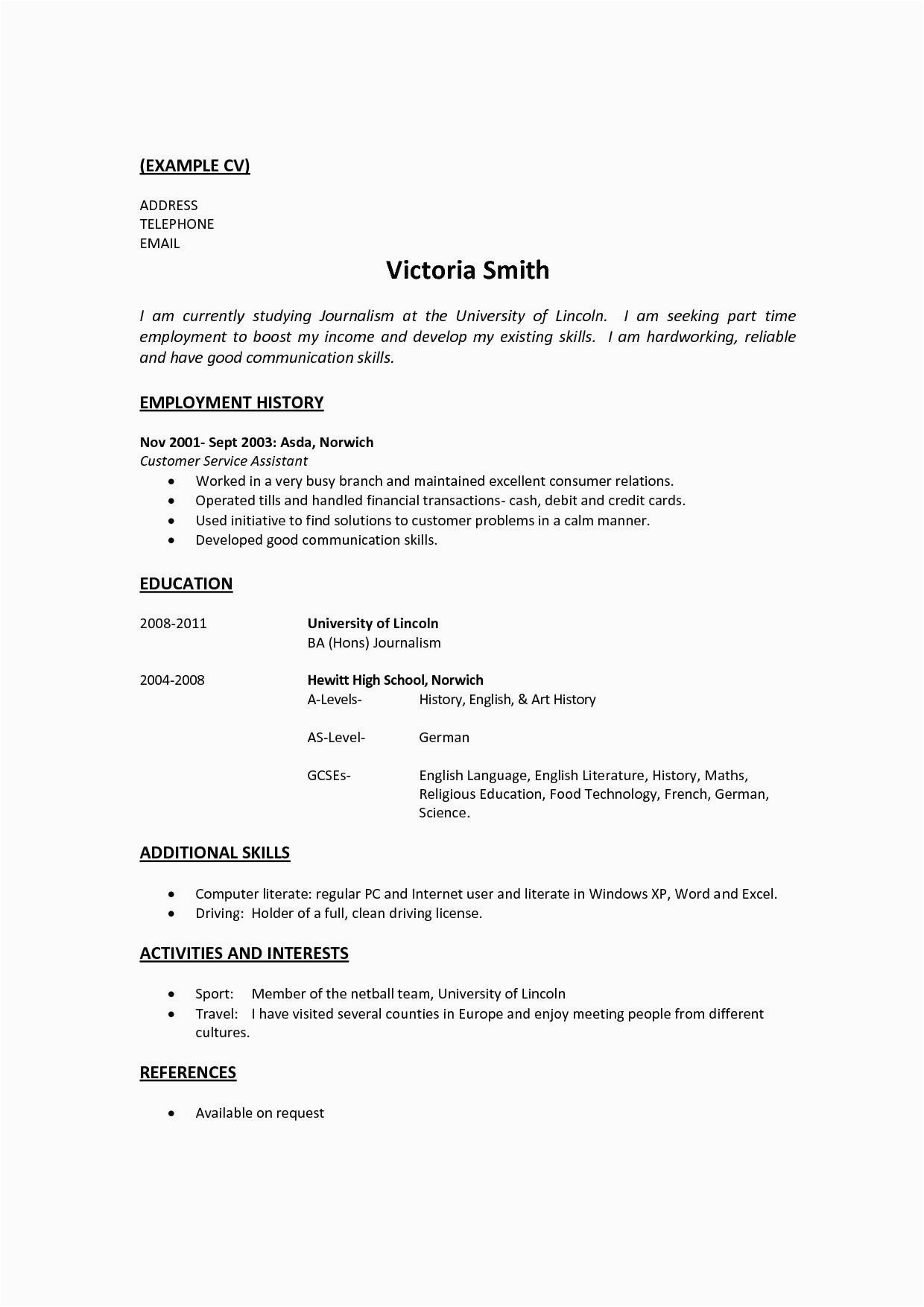 Sample Resume for Job Application with No Experience Resume Templates for Students with No Work Experience