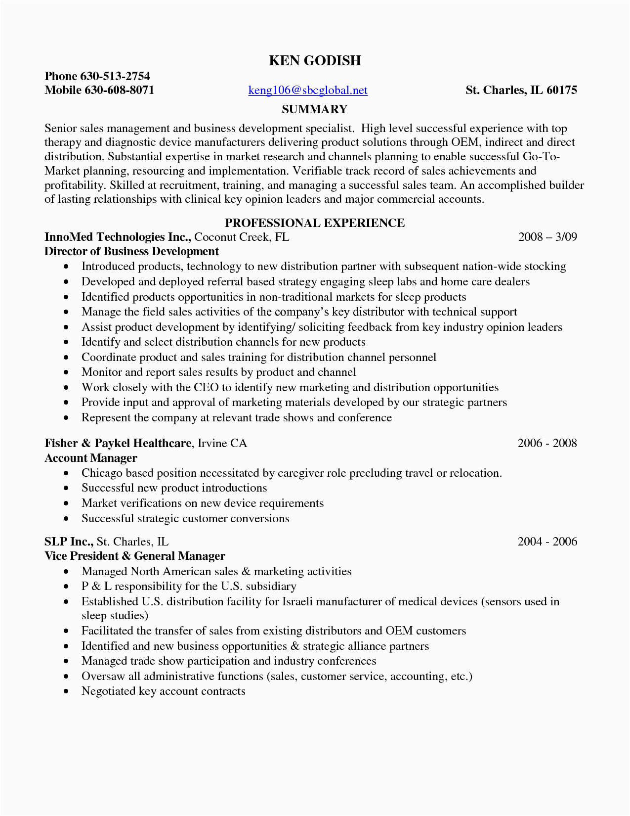 Sample Resume for Medical Representative Applicant Medical Sales Resume Summary United Medical A Lincare
