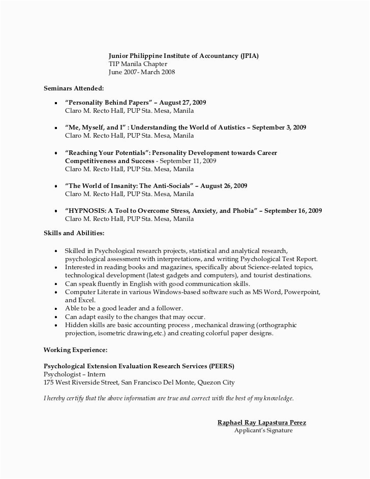 Sample Resume for Ojt Psychology Students My Free List Get Paid to Write Sites Adverts