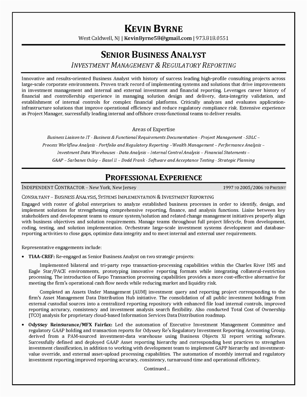 Sample Resume for Senior Business Analyst Resume Senior Business Analyst Resume format Business