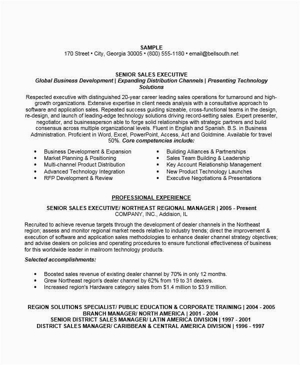 Sample Resume for Senior Sales Professional Free 42 Executive Resume Templates In Pdf Ms Word