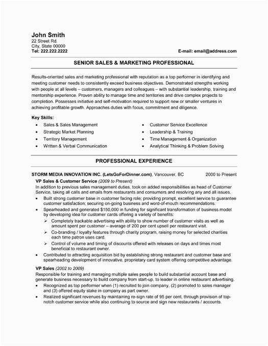 Sample Resume for Senior Sales Professional top Sales Resume Templates & Samples Sample Resume for Senior Sales Professional top Sales Resume Templates & Samples