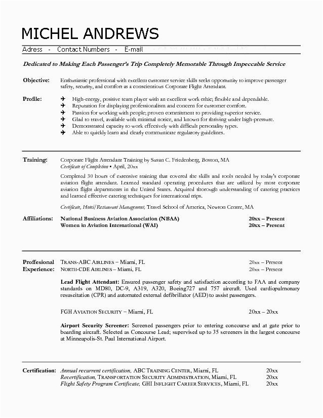 Sample Resume for Service Crew No Experience Sample Resume for Cabin Crew with No Experience