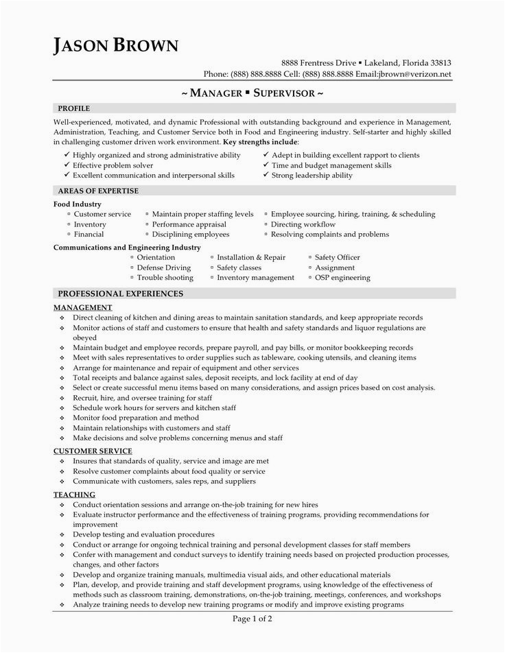Sample Resume for Sm Department Store Grocery Store Manager Resume Lovely 9 10 Food Service