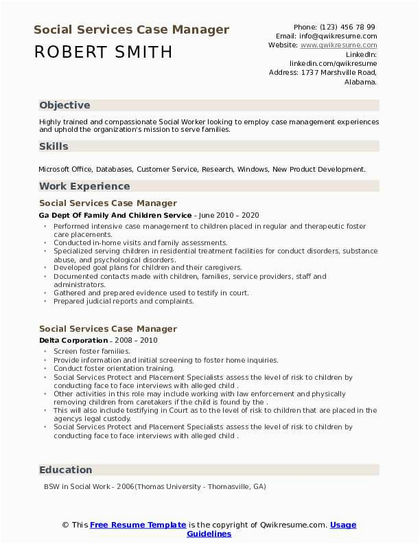 Sample Resume for social Service Case Manager social Services Case Manager Resume Samples