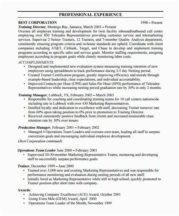 Sample Resume for Technical Support Executive In Bpo Free 15 Sample Bpo Resume Templates In Ms Word