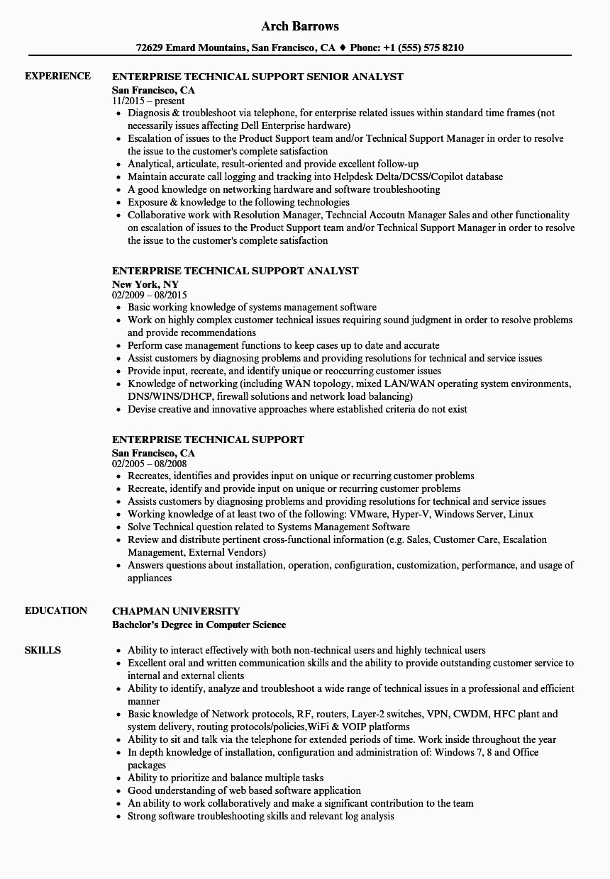 Sample Resume for Technical Support Executive In Bpo Technical Support Resume Samples In 2020