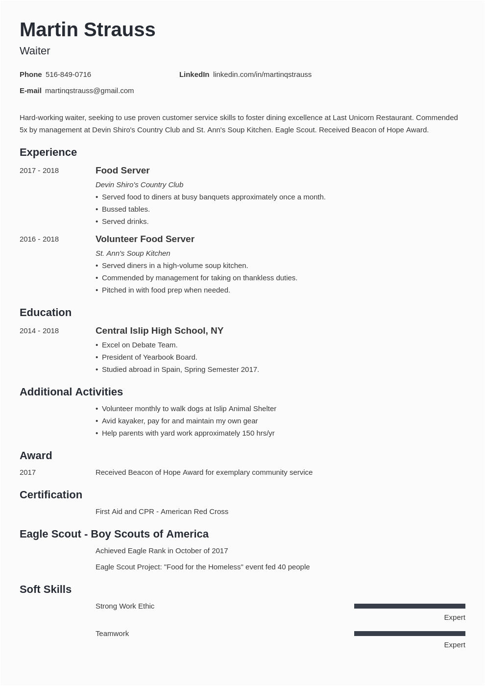 Sample Resume for Teenager with No Work Experience Grade 10 Teenager High School Student Resume with No Work