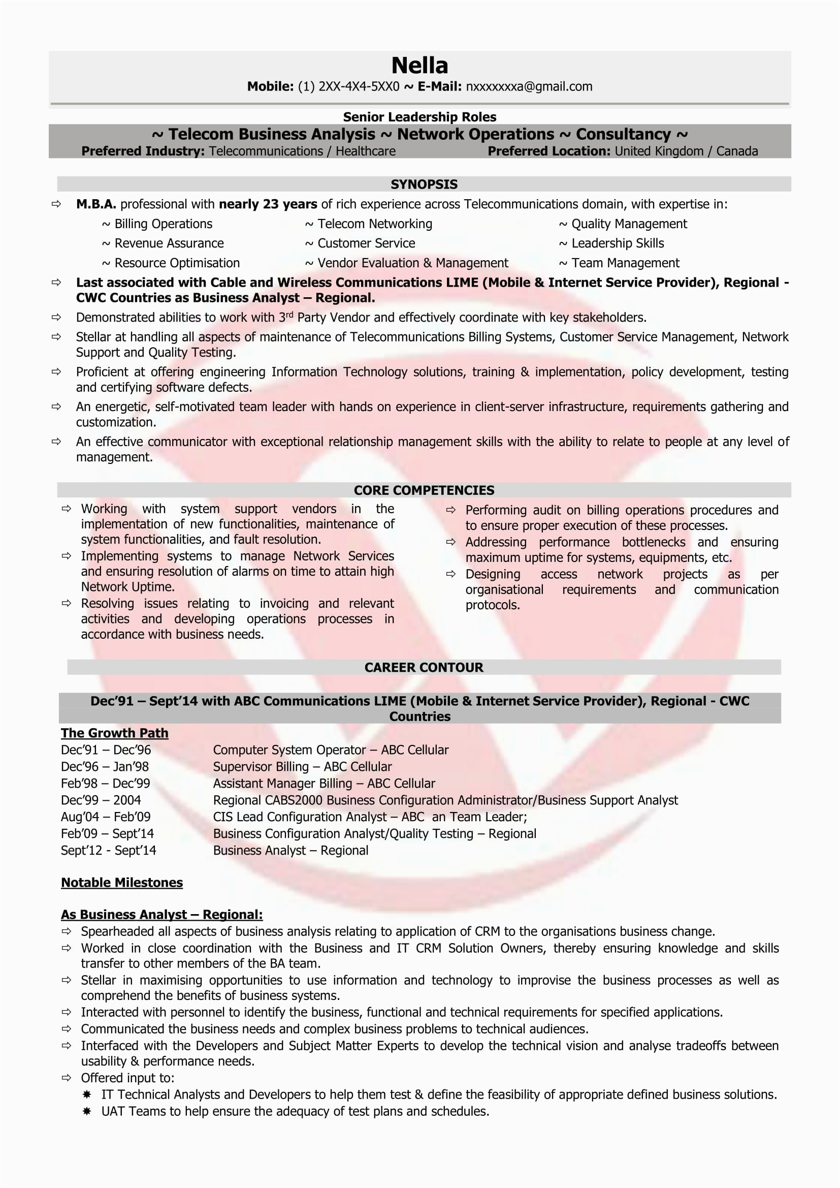 Sample Resume for Telecom Operations Manager Resume for Network Operation Enginer