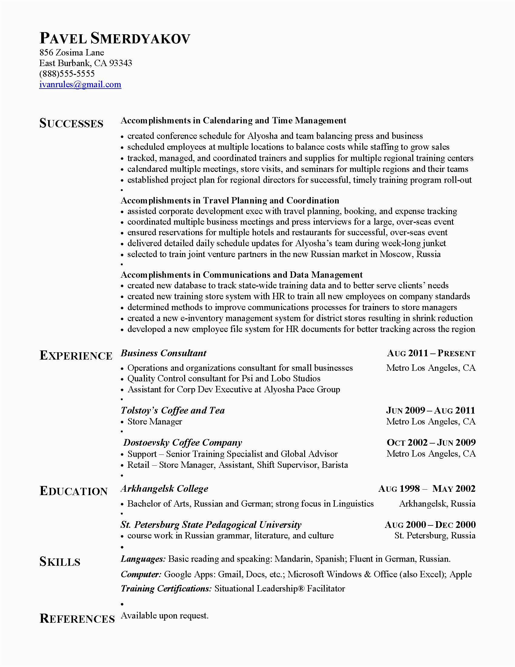 Sample Resume with A Section On Accomplishments Ac Plishment Resume Sample – Salescvfo