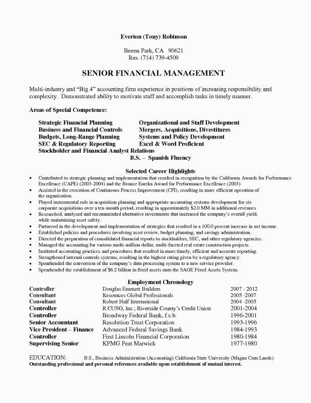Sample Resume with Big 4 Experience Report to Senior Management Template New Big 4 Cv Template