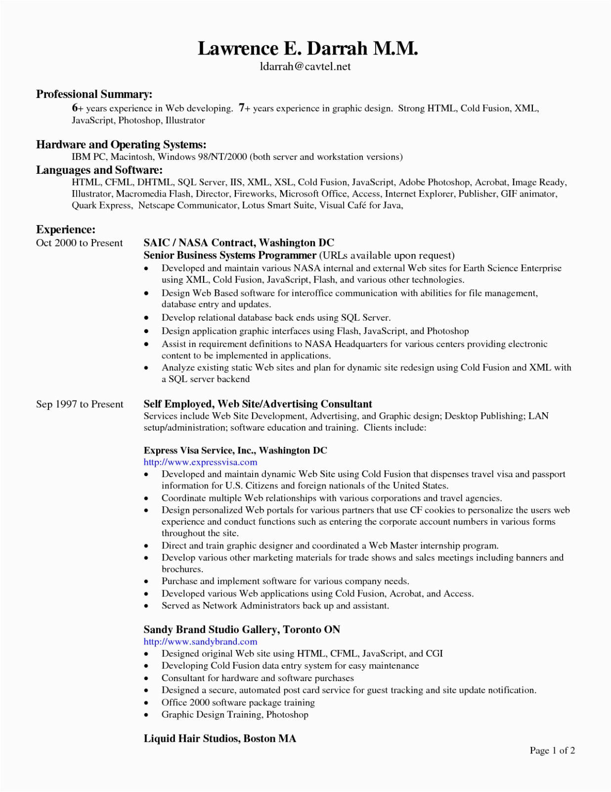 Sample Resume with Header and Footer 13 Primary Resume Headings 13 Basic Resume Headings