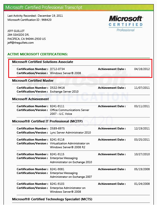 Sample Resume with Microsoft Certification Logo I M An Mcsa