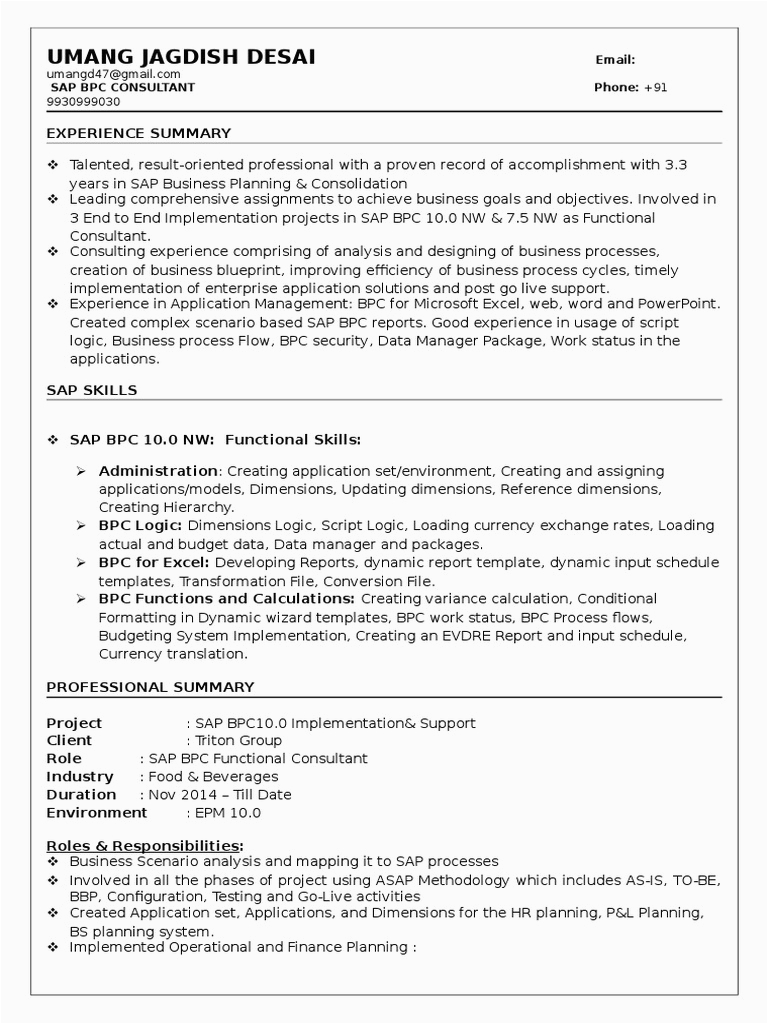 Sample Resume with Microsoft Certification Logo Sap Bpc Sample Resume 3