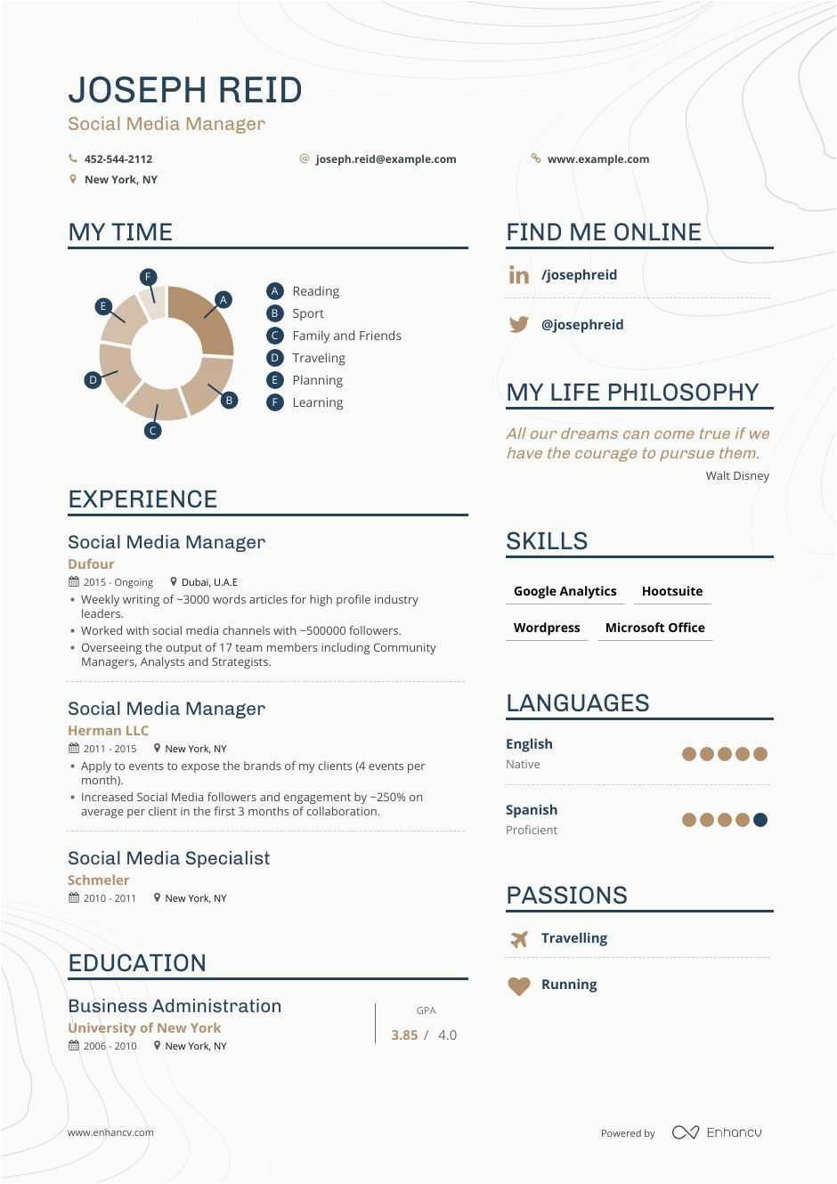 Sample Resume with social Media Links social Media Manager Resume Examples Skills Templates