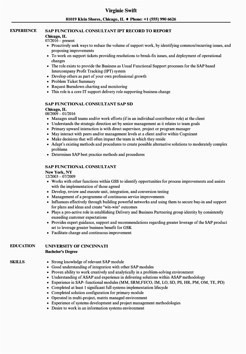Sap Sd Functional Consultant Resume Sample Sap Fico Resume 5 Years Experience Download