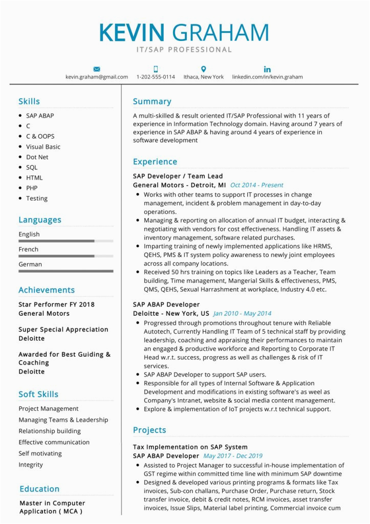 Sap Sd Resume Sample for Experienced Professional Sap Resume Sample [2020] Maxresumes